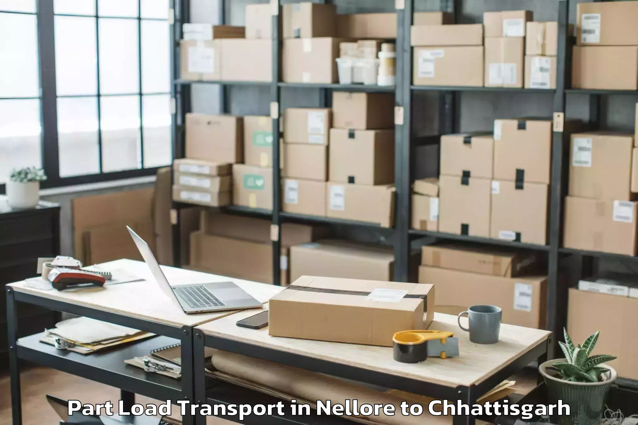 Book Nellore to Tamnar Part Load Transport Online